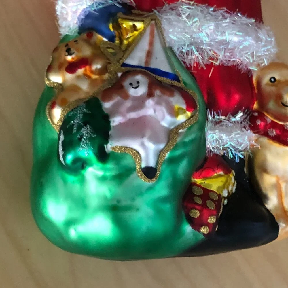 Vintage Bloomburg On The Tree Blown Glass Ornaments 1451 Christmas Tree Santa